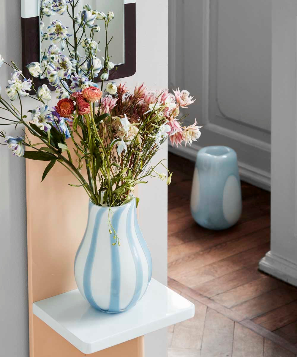 Broste - Vase Stripe blau